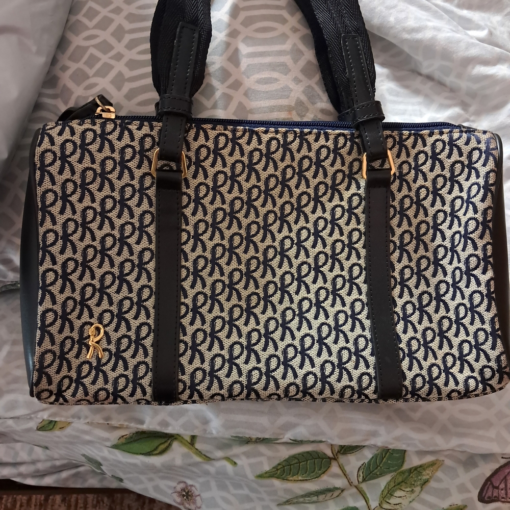 Roberta DicaBlack and Gold Monogram Handbag
